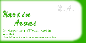 martin arvai business card